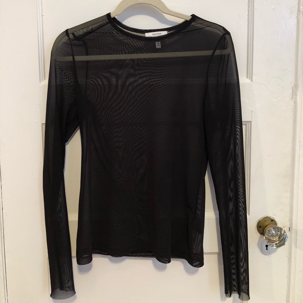 Black fully mesh, see-through top - US size 8